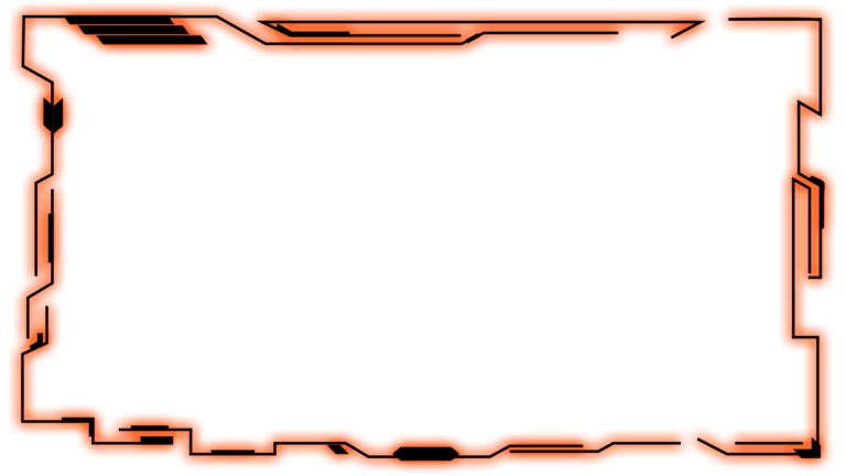 Orange Futuristic Web Template for Border PNG with Digital Progress Bar and Black Panel