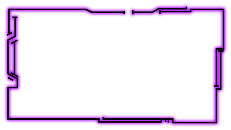 Purple Futuristic HUD Display Border PNG with Cyan Hexagon and Black Panel