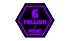 Purple Neon Design for 6 Million Views PNG Creating an Eye Catching and Futuristic Style
