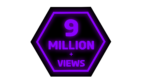 Purple Neon Design for 9 Million Views PNG Creating an Eye Catching and Futuristic Style