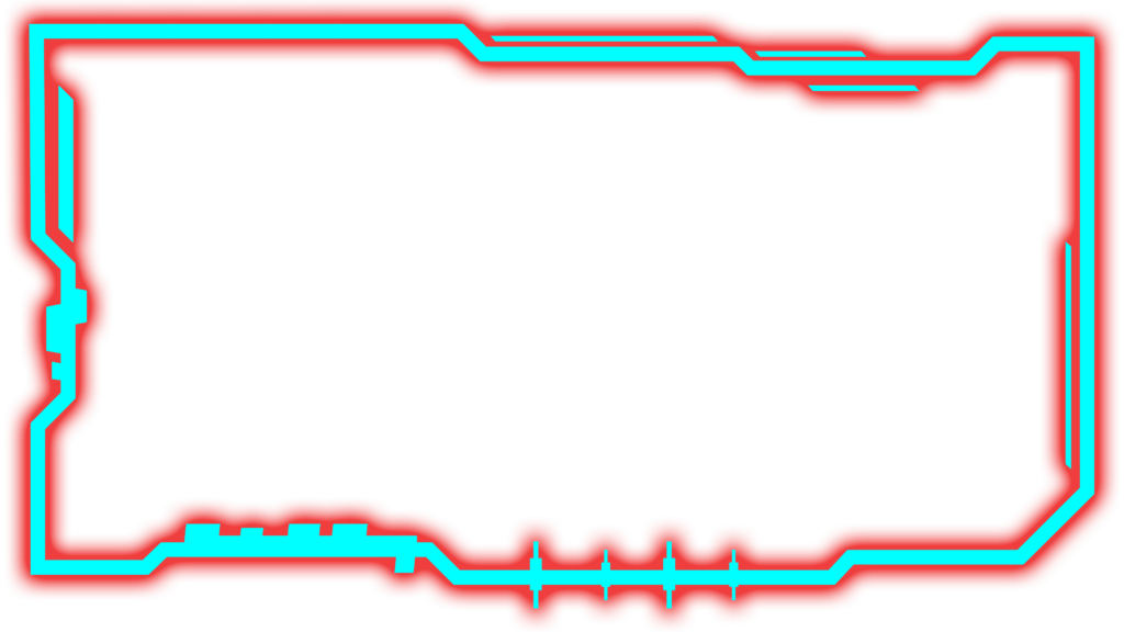 Red Futuristic Infographic Border PNG with Progress Bar Icon and Futuristic Symbols