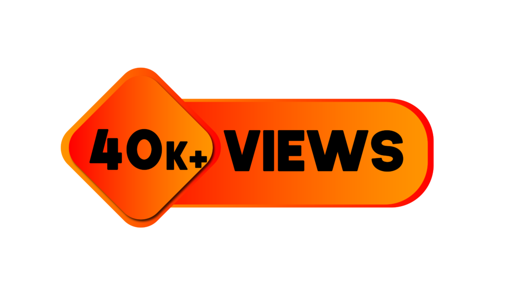 orange 40k views transparent YT badge