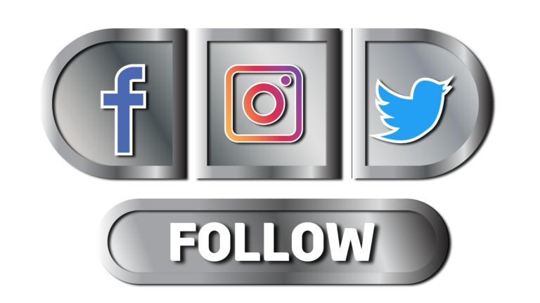 Social media icon and follow button PnG for Youtube banner