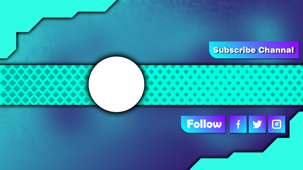 YT Banner cyan color design , Copywright free YT Cover 2048x1152