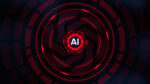 Futuristic AI Technology Stunning Circle Pattern Design in Bright Red on Dark Red Background