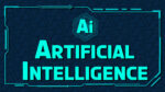 Futuristic square artificial intelligence background cyan color