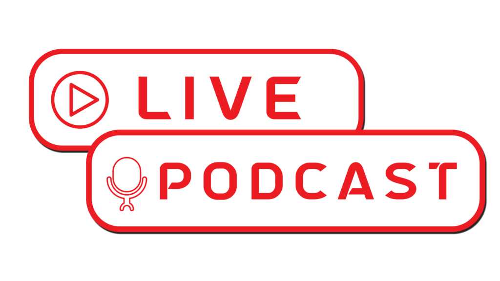 Live Podcast Microphone Red PNG Scalable Graphics for Versatile Usage.