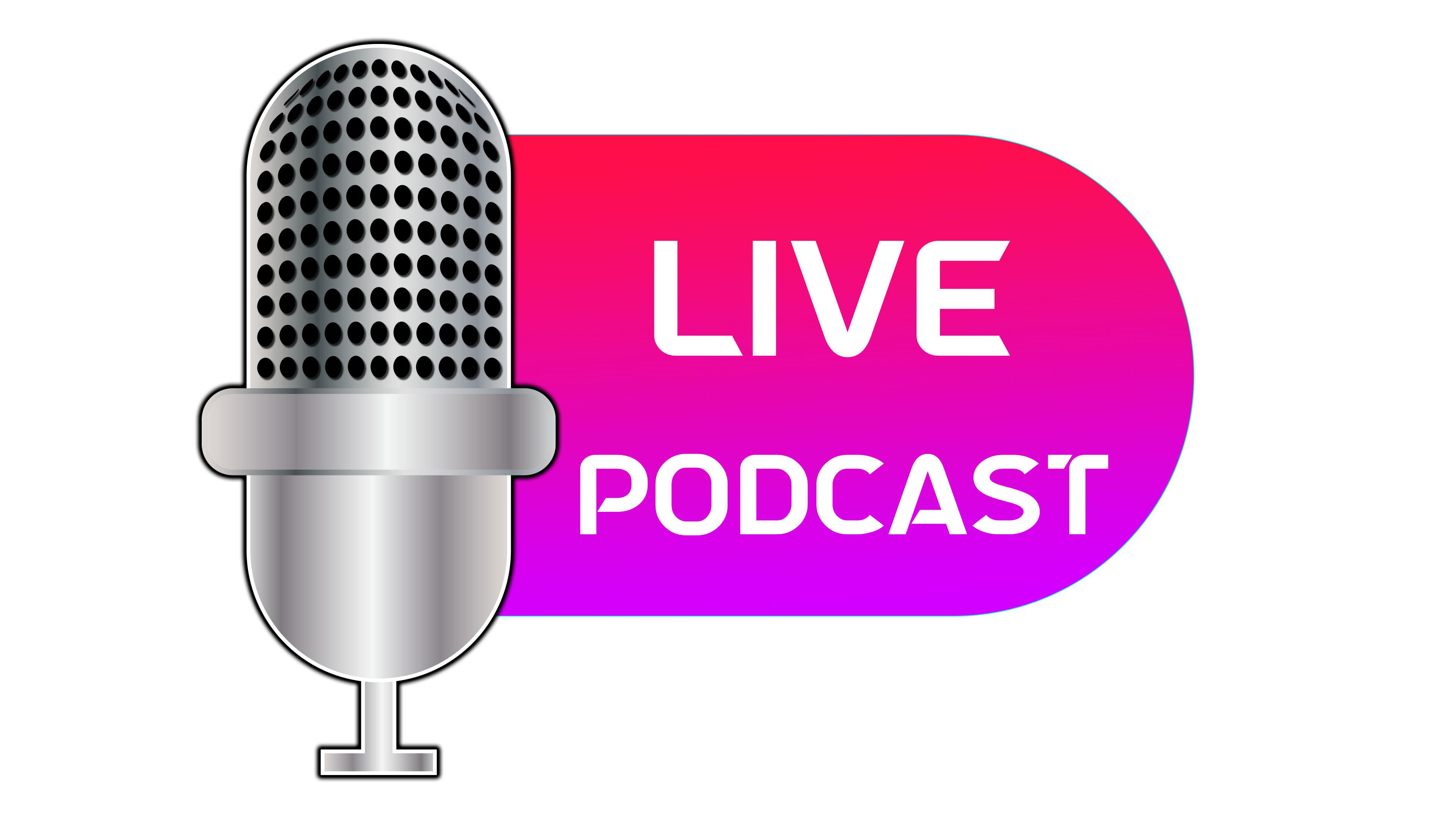 Live Podcast Microphone with Transparent Red Background Seamless  Integration into Designs. - veeForu