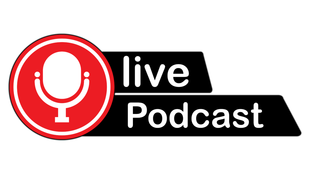 Live Podcast PNG Logo with Transparent Background Apple, Anchor Icons.