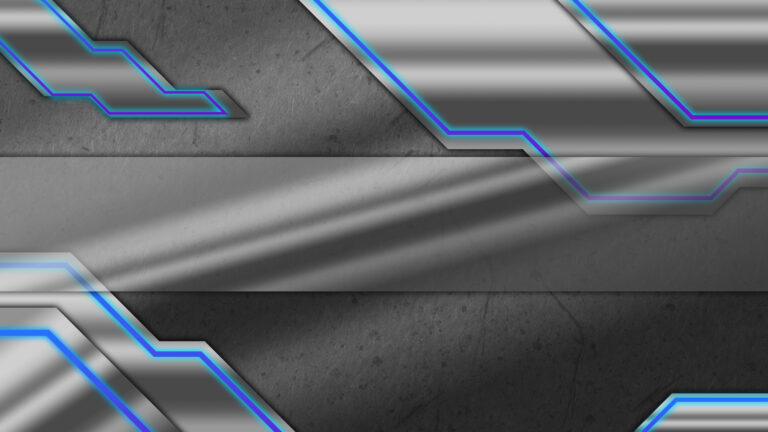 gaming banner for youtube in blue aerodynamic shape