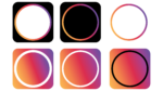 Black and white and all gradient color instagram story circle png