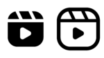 Black and white instagram reels logo png