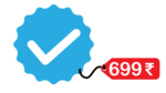 instagram blue tick png with indian 699 ruppes symbol
