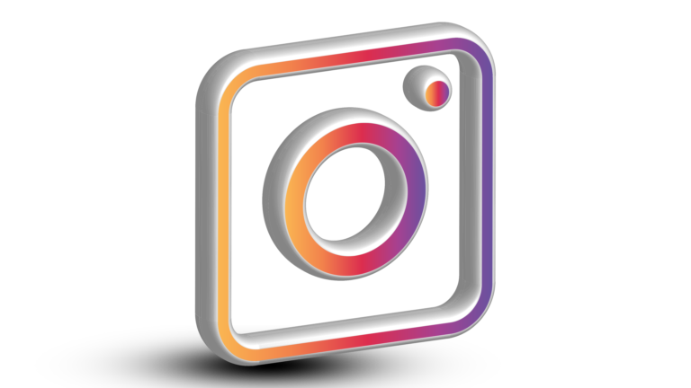 instagram png logo 3d with black shadow