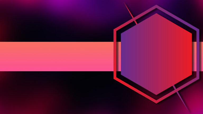 Red Youtube thumbnail with hexagon shape design