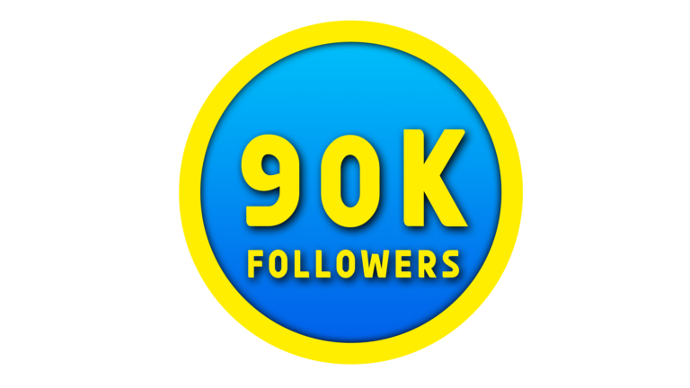 Insta 90k followers png in yellow color circle